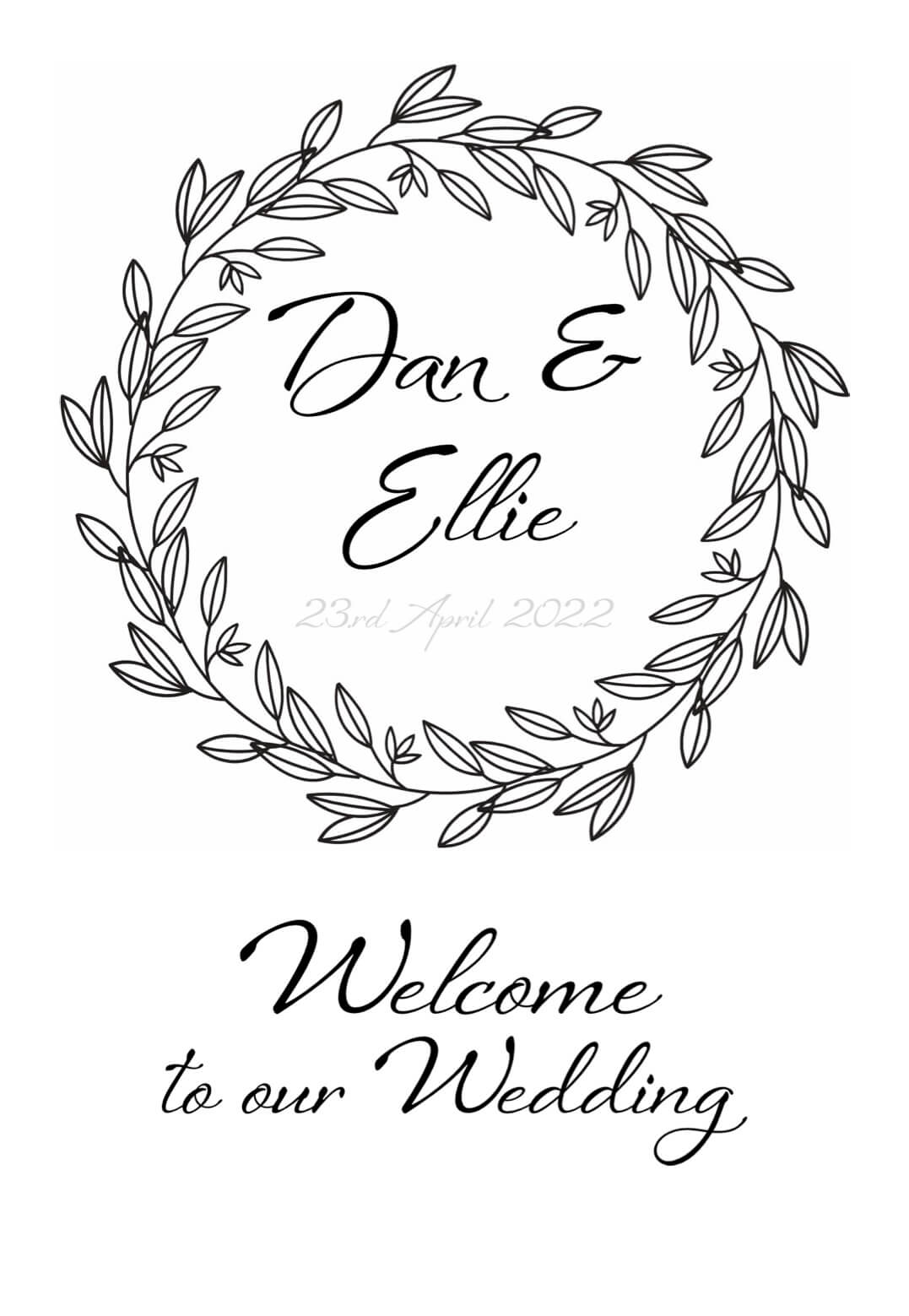 'The Chatsworth' Welcome to our Wedding Sign