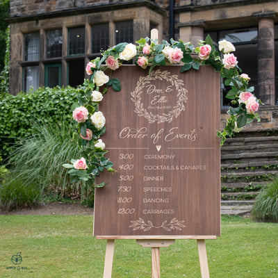 'The Chatsworth' Order of the Day Wedding Sign