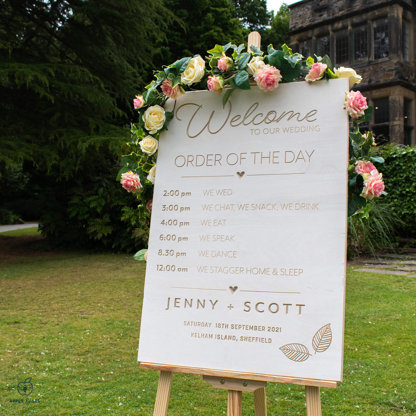 'The Whirlow' Order of the Day Wedding Sign