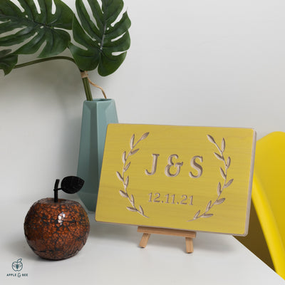 Wreath with Initials Personalised Wedding or Anniversary Gift